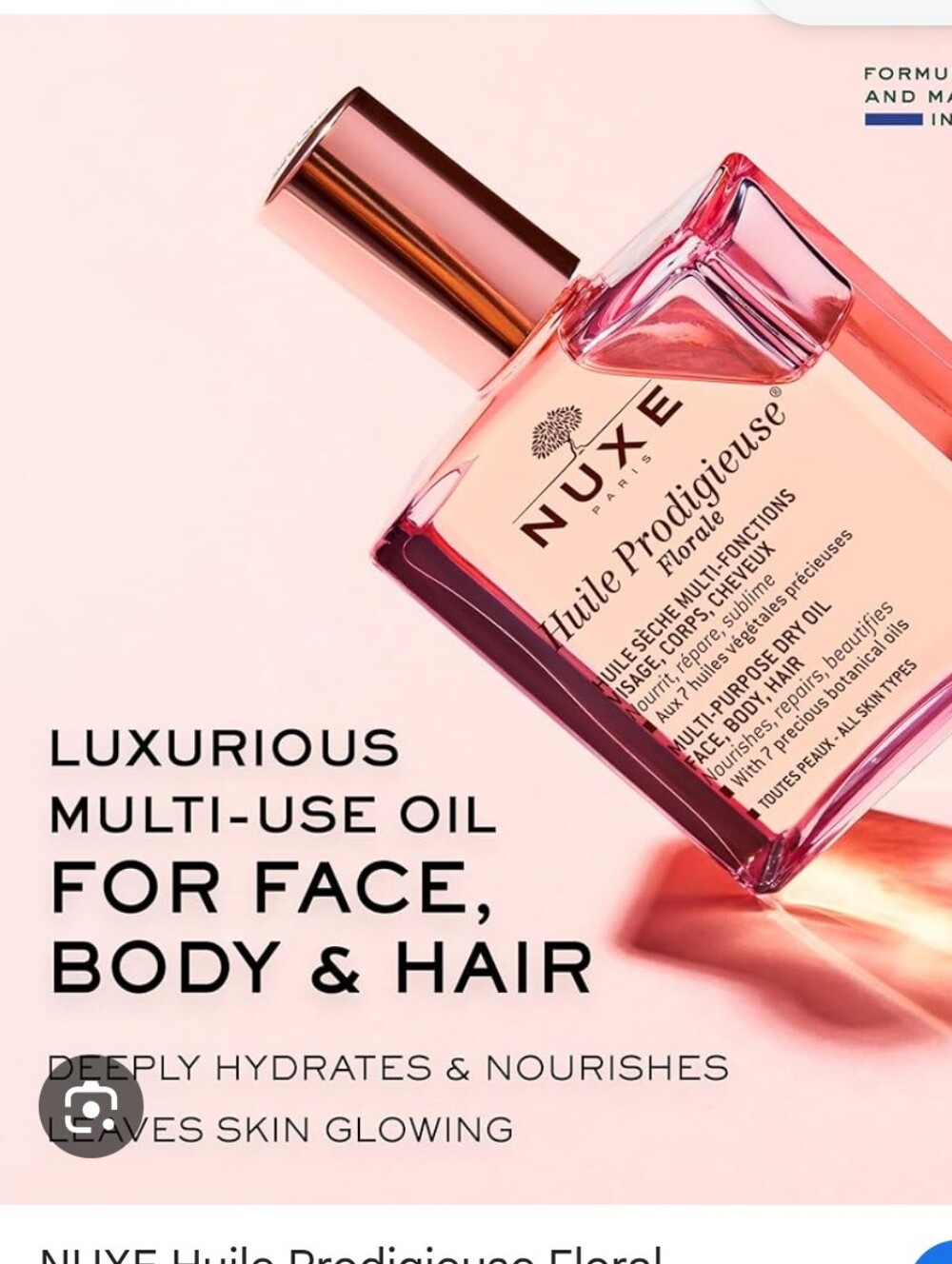 Nuxe Dry Oil Florale For Hair Body And Face  100 mL